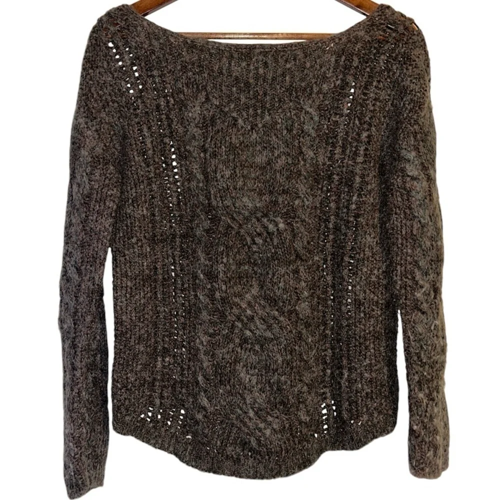 Free People Brown Pegasus Yarn West End Pullover Sweater SIZE MEDIUM